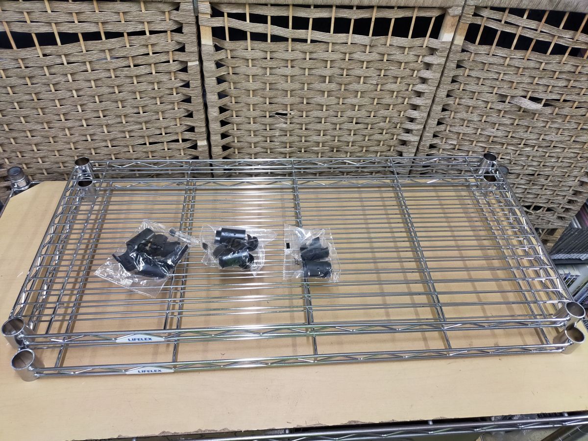 Ffg_01A_0505_ コーナンオリジナル LIFELEX 25Φシステムラック 棚板 25-S7645 サイズ:74*34*3.5 2枚セット 美品 ※未開封スリーブ付拍卖