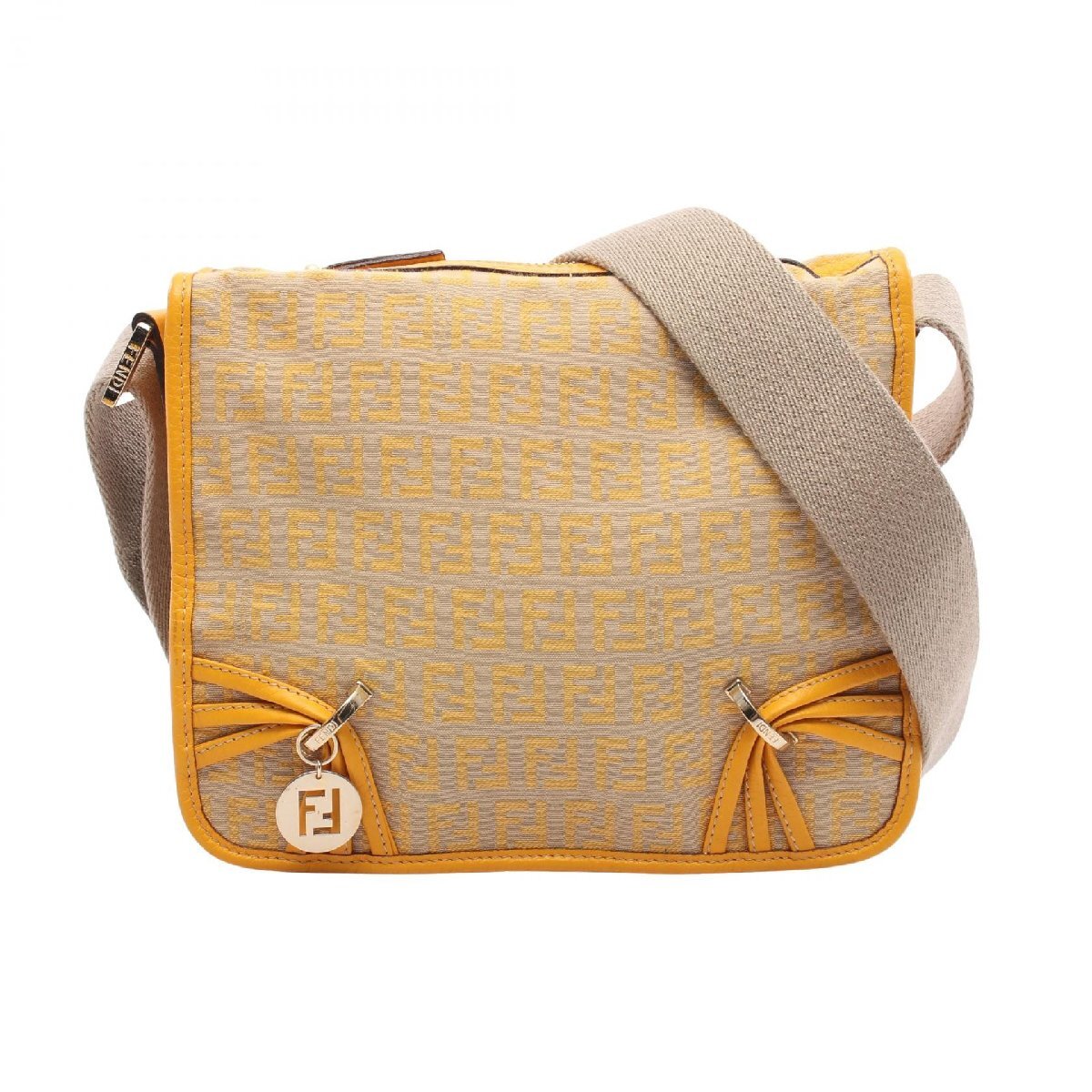 フェンディ ズッキーノ ブランドオフ FENDI キャンバス ショルダーバッグ キャンバス 中古 レディース拍卖