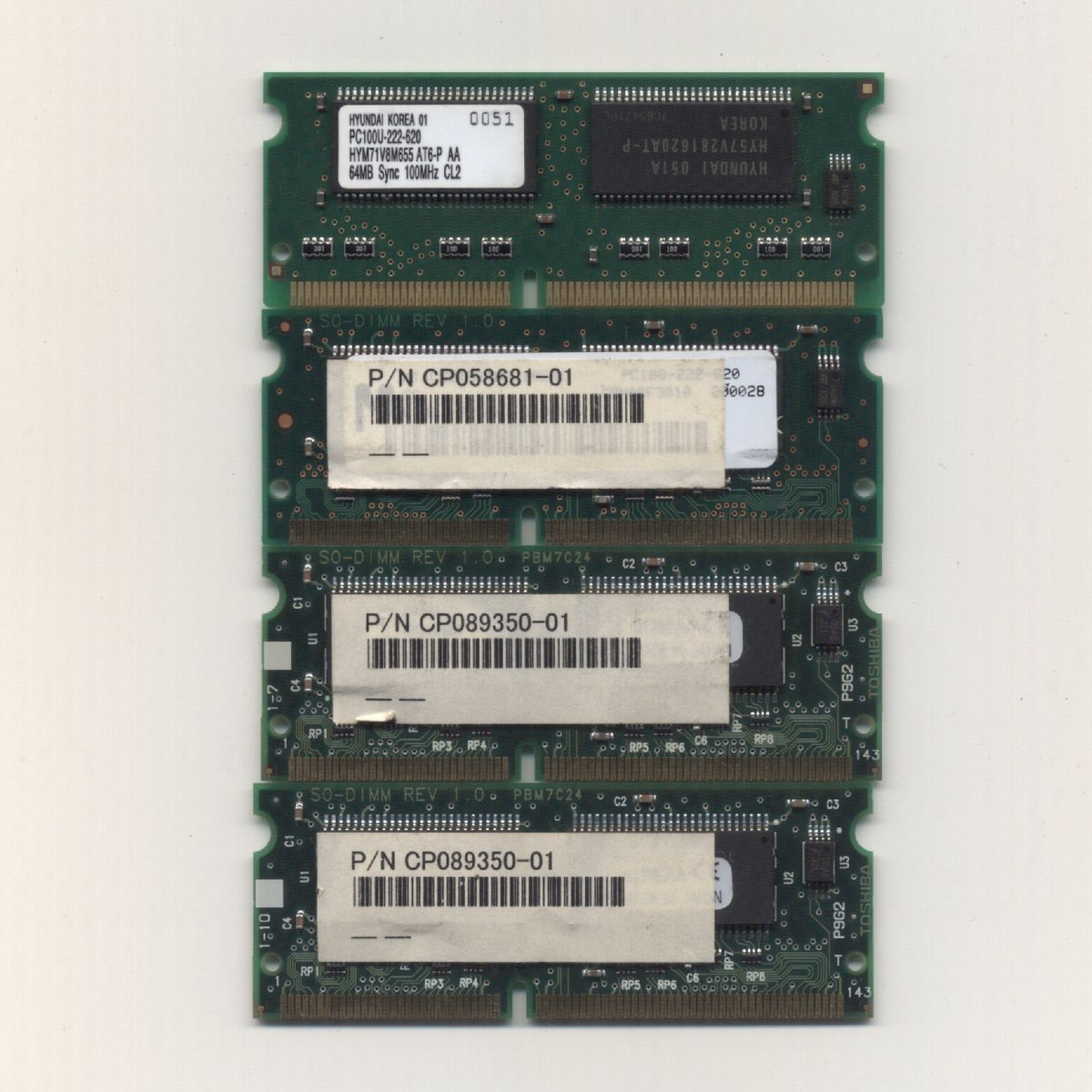 yb455/ノーブランド ノートPC用 PC100 64MB x4枚/ 動確済拍卖