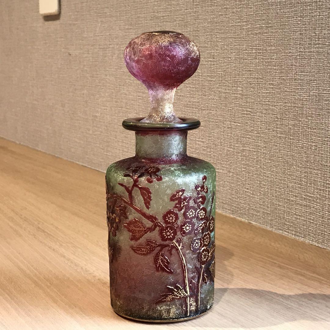 上級品稀少オールドバカラBaccaratローズヒップRosehip野薔薇香水ビン 14,4cm アンティーク拍卖