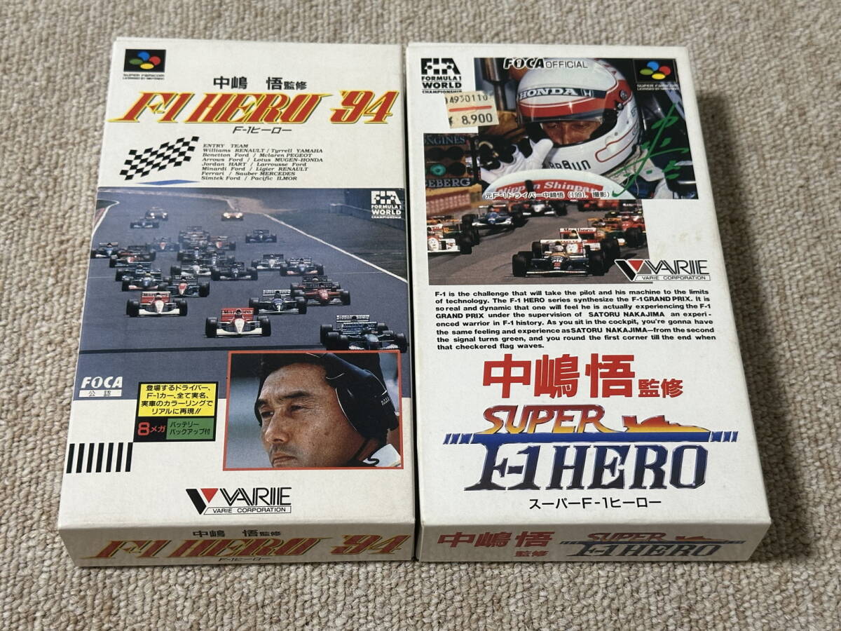 スーパーファミコン(SFC)「中島悟監修 F-1 シリーズ全2本フルセット」(箱・説明書 付/)拍卖