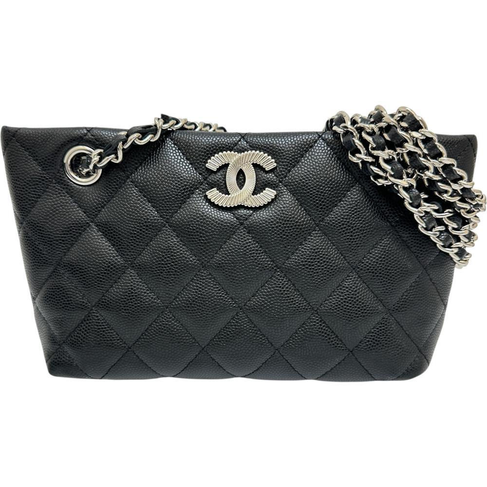 CHANEL/シャネル マトラッセ チェーンウォレット AP4417 シール有 クラッチバッグ ランダム番 レザー/キャビアスキン ブラック レディース拍卖