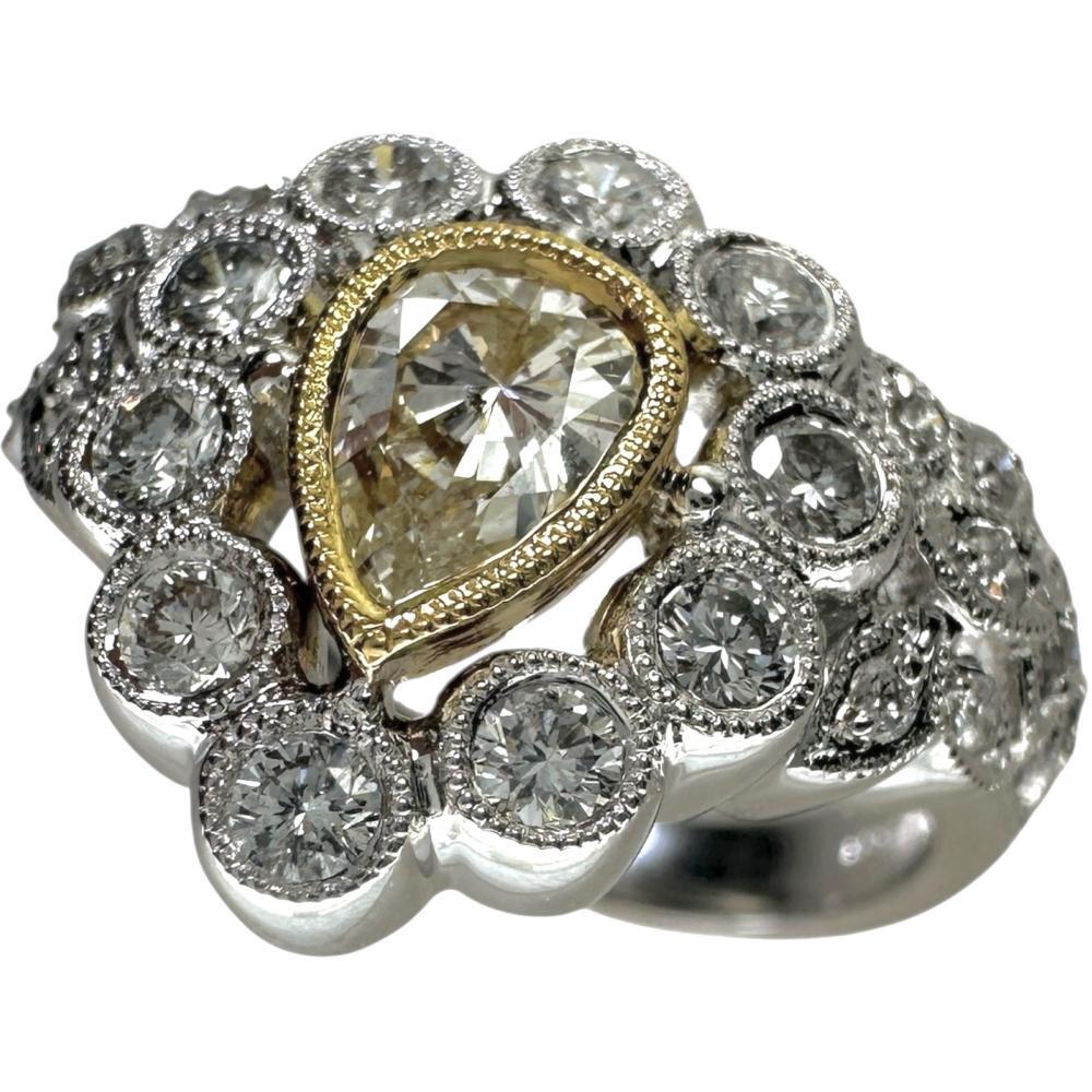 12号 中央ダイヤモンド 0.38ct その他ダイヤモンド 0.48ct リング・指輪 K18WGホワイトゴールド/K18YGイエローゴールド 6.8g レディース拍卖