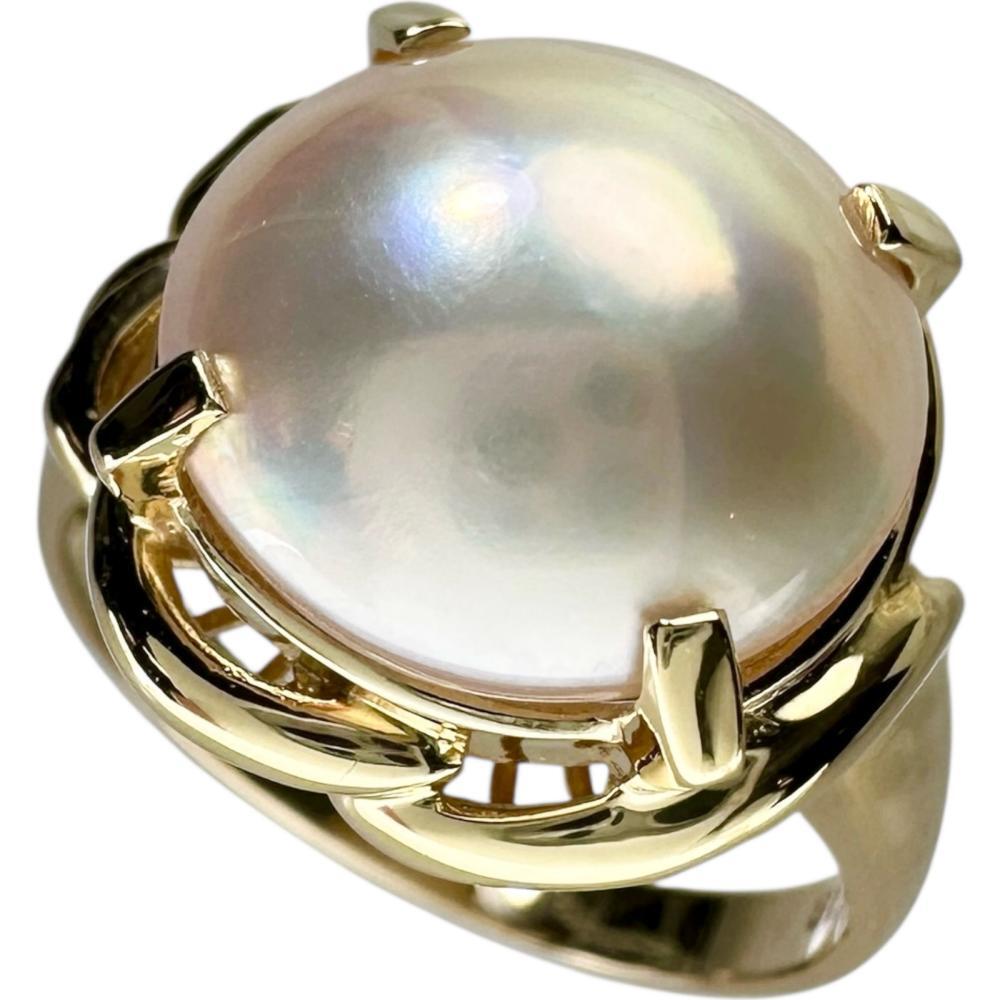 13号 マベパール/マベ真珠 リング・指輪 K18ゴールド 5.6g レディース拍卖