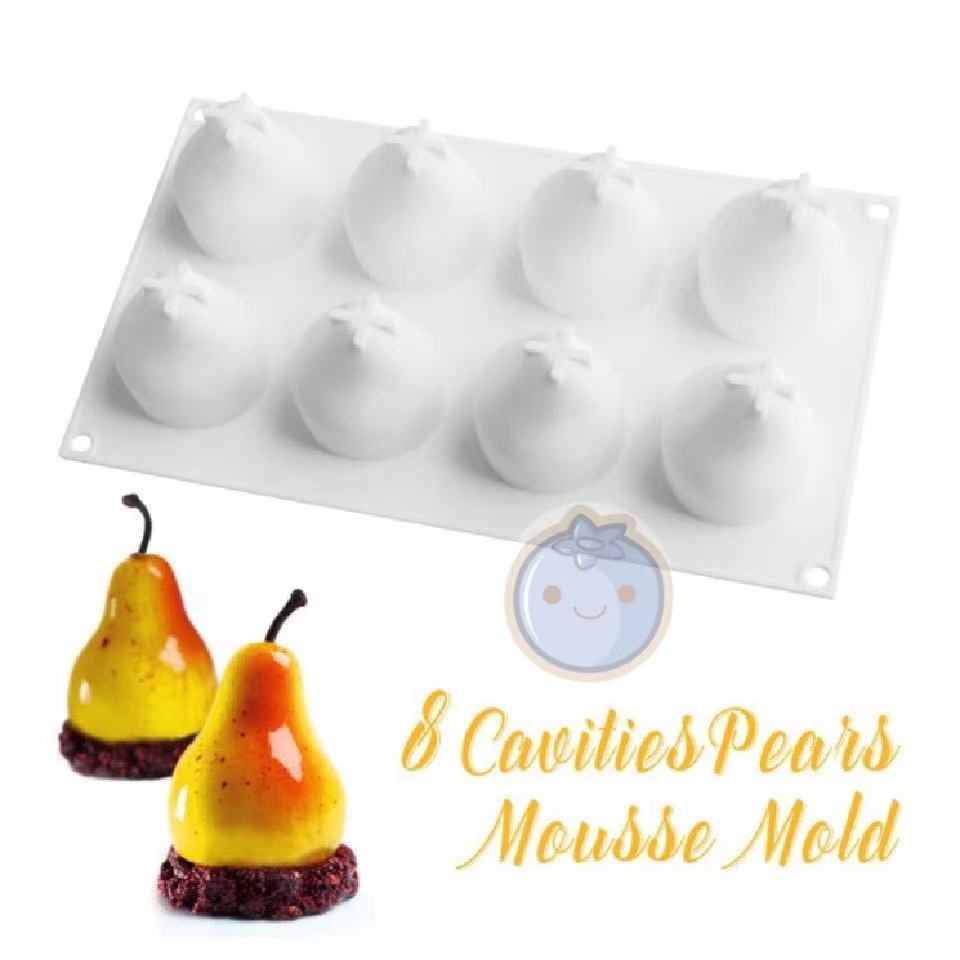 新品(送料無料)梨 シリコンモールド型 ようなし型 ムースケーキ型 フルーツ型 果物 チョコ型 マフィンケーキ型 製氷器 抜き型 製菓道具拍卖