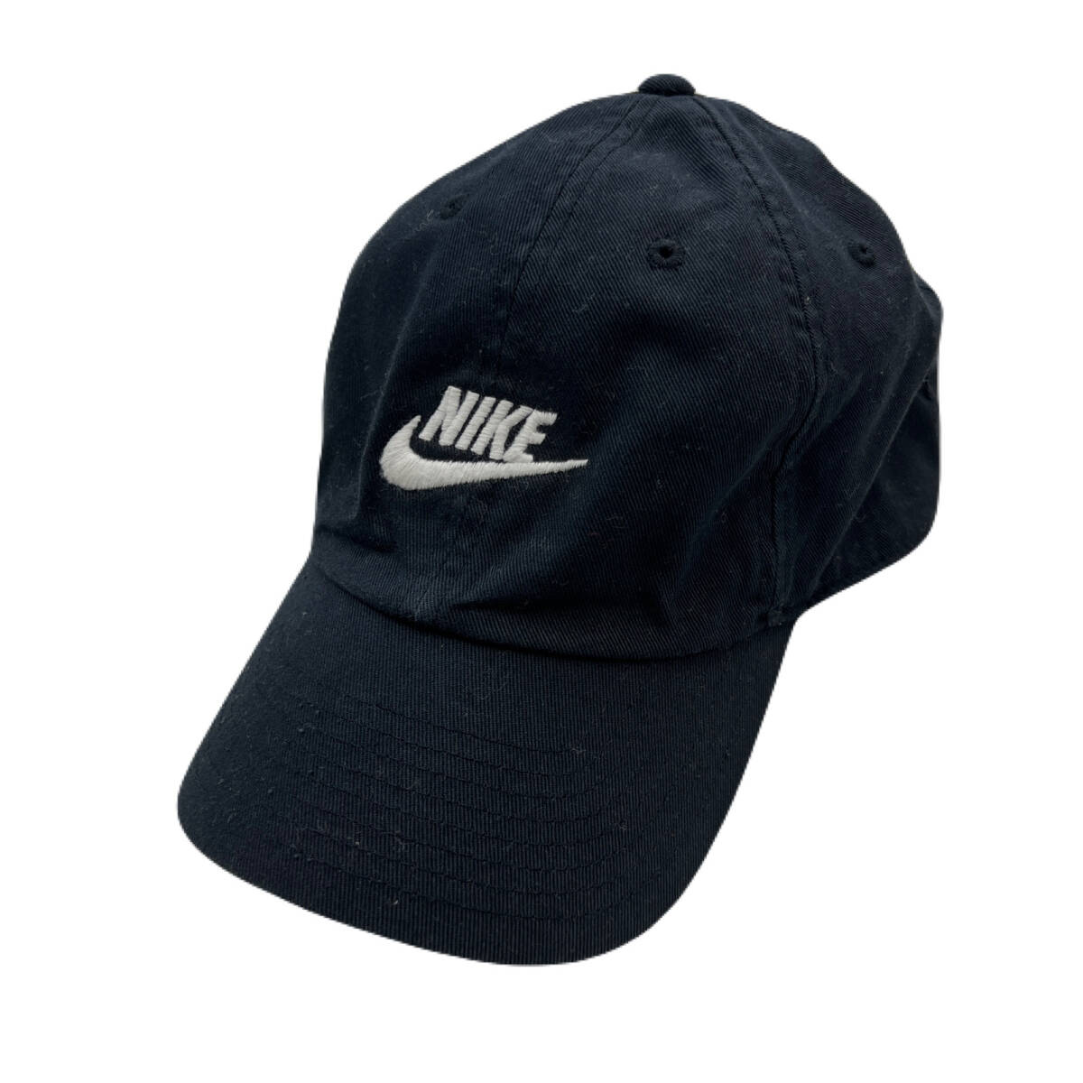 ナイキ キャップ ブラック 黒 帽子 野球帽 浅めの着用感 キッズ ユースサイズ 56cm NIKE フロントロゴ刺繍 ●FMC224拍卖