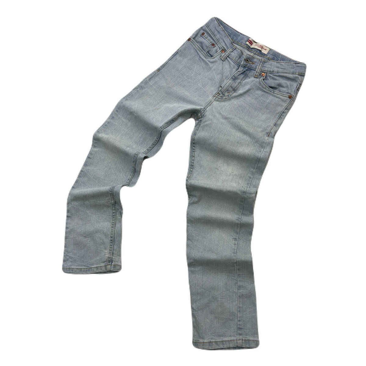 リーバイス 502 レギュラーテーパード ユース キッズサイズ 12 W26 ストレッチ 【 お子さんの普段着に♪ 】 色薄め LEVIS ●Ja8833拍卖