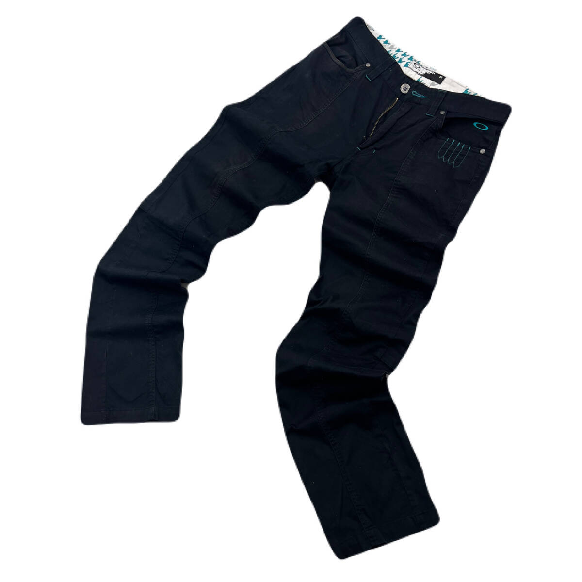 オークリー ブラック コットンパンツ W30 足長ストレートシルエット 黒 【 きれいなシルエット♪ 】 OAKLEY ●Ja8885拍卖