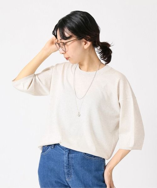 cg21 IENA 2022SS LEVITA 半袖プルオーバー ナチュラル サマーニット セーター 定価13,200円税込拍卖