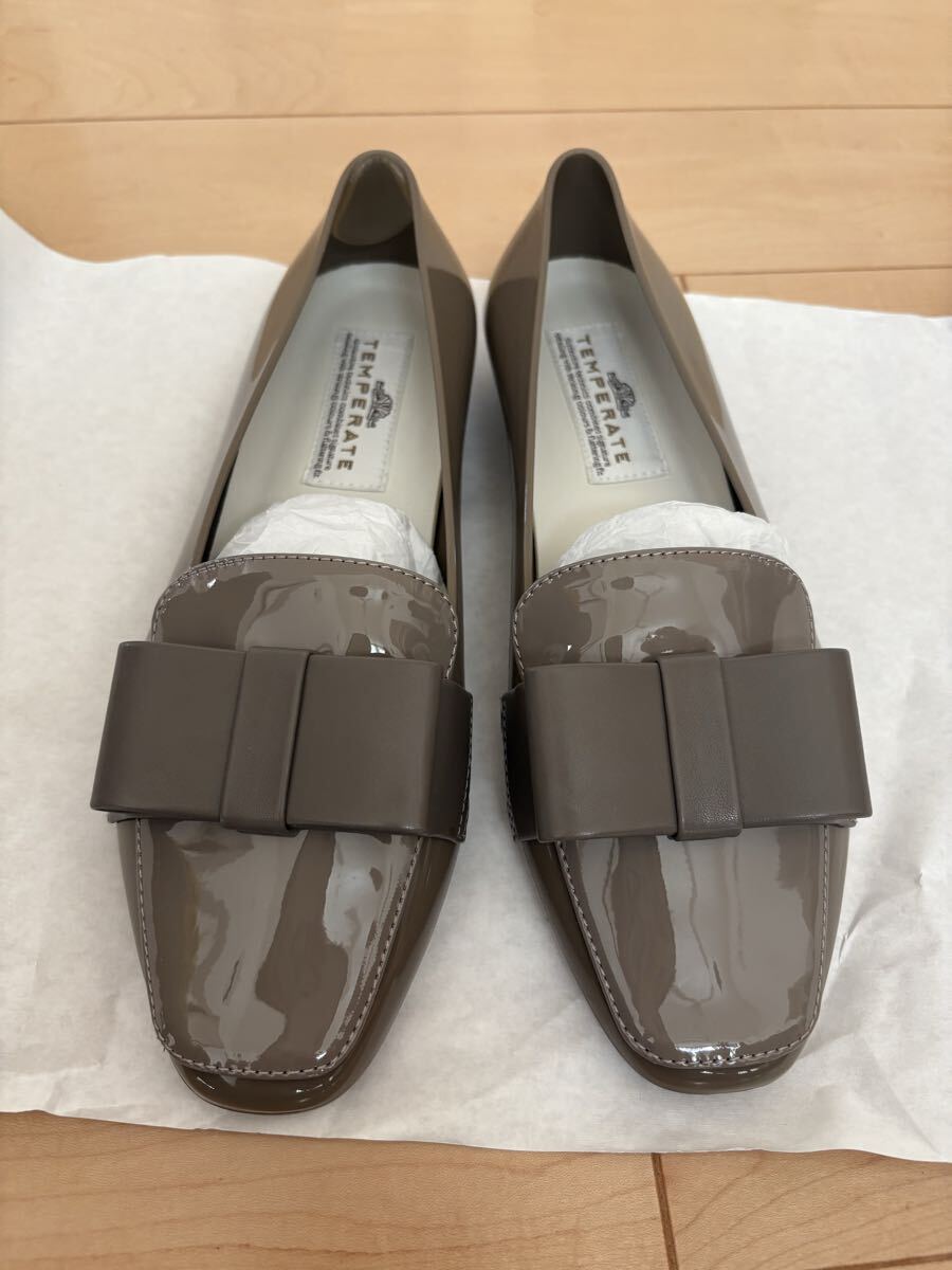 【美品】テンパレイト レインシューズ リボンフラットシューズ ローファー 23拍卖
