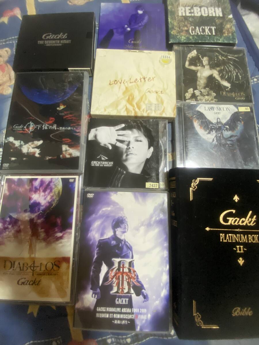 GACKT (ガクト) 3DVD+2DVD+DVD+ビデオ(VHS)PLATINUM BOX 〜Ⅱ〜 ジャンク品+リミックス+アルバム CD +シングル CD 11枚拍卖