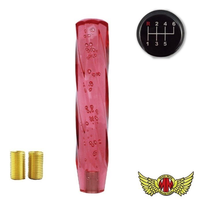 MADMAX トラック用品 ツイスト シフトノブ 泡 250mm レッド ふそう ベストワンファイター用/変換アダプター付【送料800円】拍卖