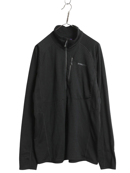 パタゴニア R1 プルオーバー メンズ XL / 15年製 レギュレーター 裏 フリース ハーフジップ ストレッチ カットソー ロンT 大きいサイズ 黒拍卖