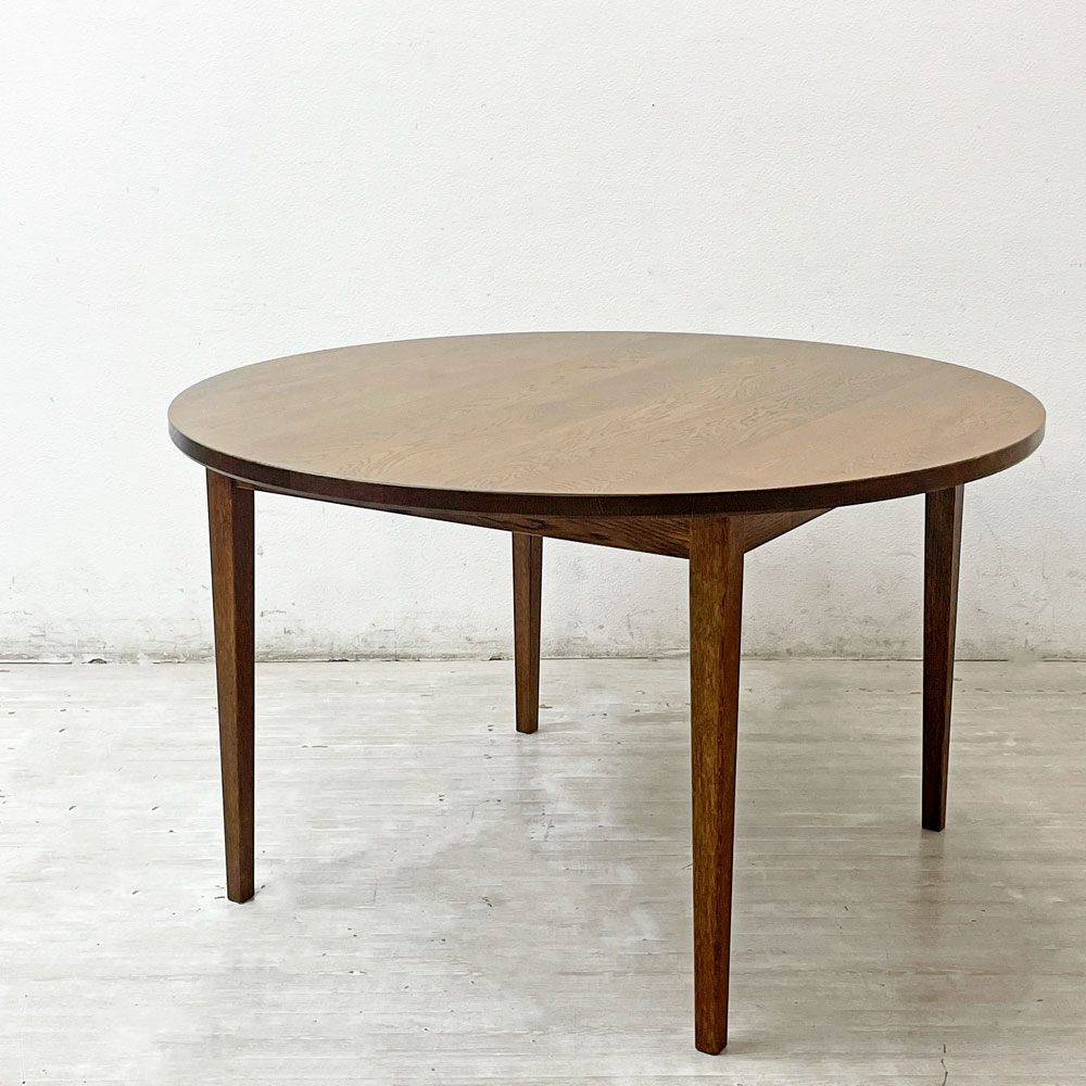 ● スタンダードトレード STANDARD TRADE Straight Leg Table DNT-03C Round ラウンド ダイニングテーブル ダークオーク 定価¥388,000-拍卖