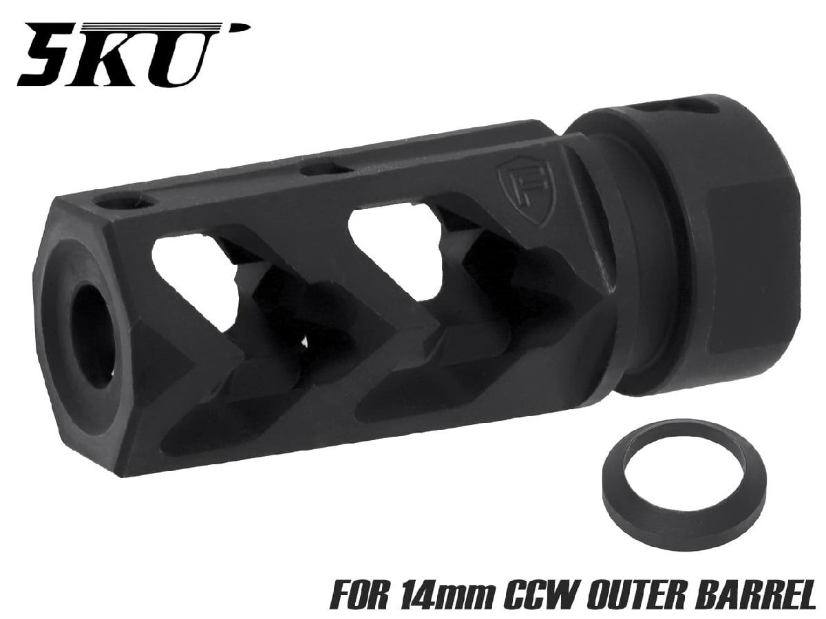 5KU-SIMZ-021B 5KU Fortisタイプ マズルブレーキ 5.56 for 14mm逆ネジ F-01拍卖