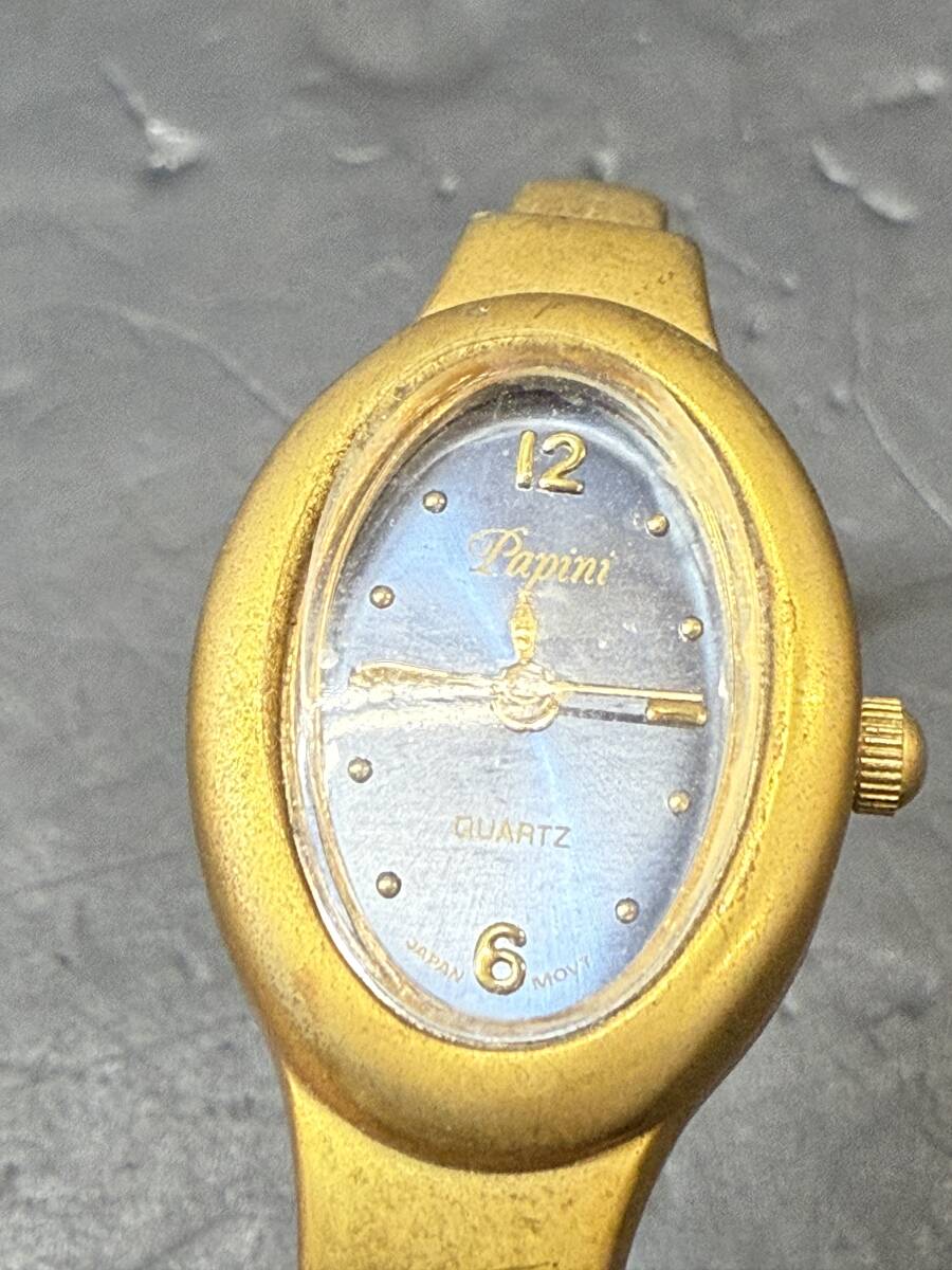 ★コレクター必見 Papini QUARTZ パピーニ レディース 腕時計 ブレスレット型 ジャンク アクセサリー コレクション GT90拍卖