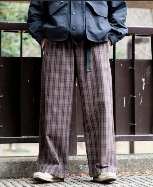 新品 未使用 Foxfire フリークスストア 別注 ロングパンツ L ブラウン チェック パンツ フォックスファイヤー拍卖