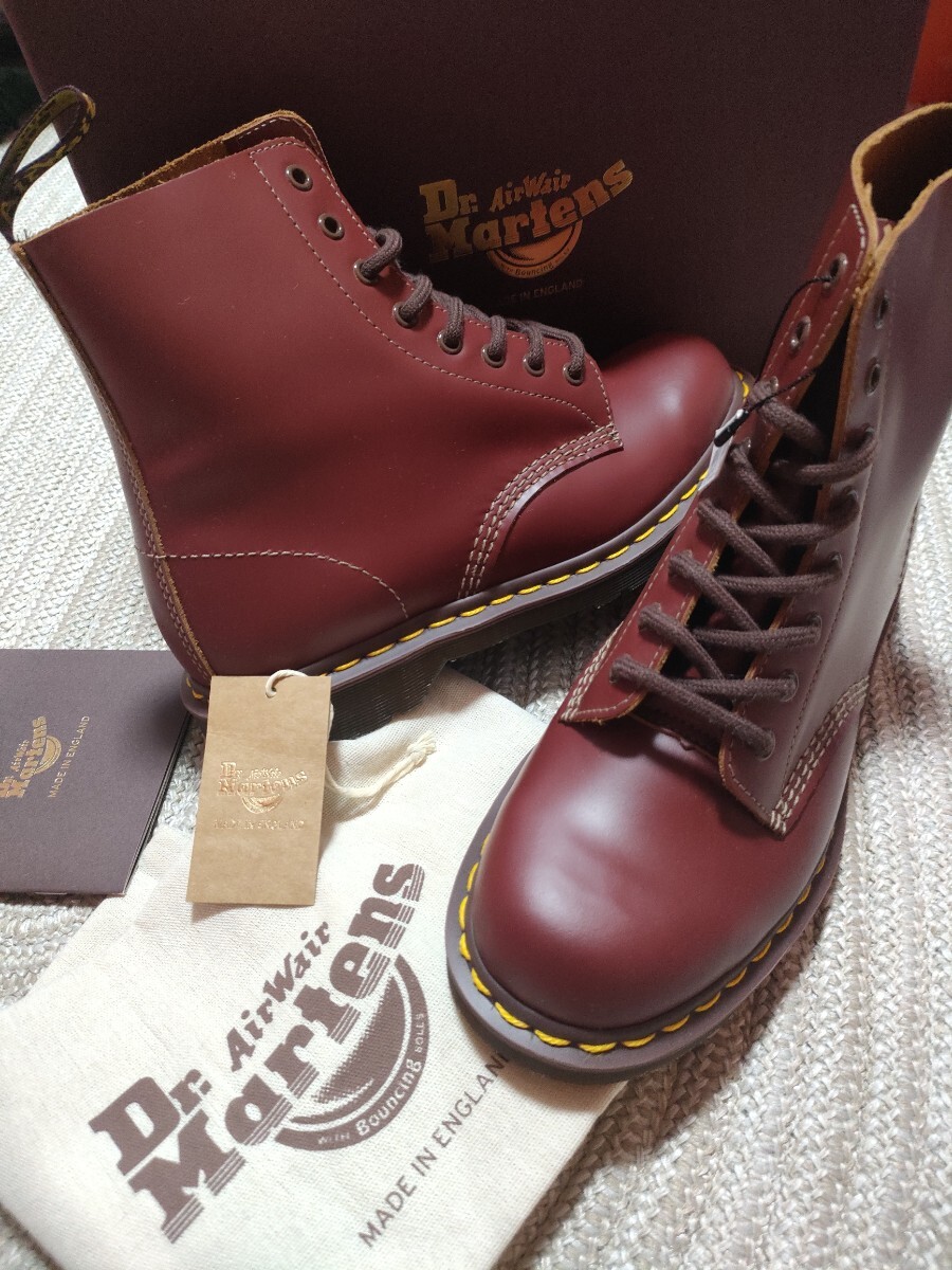 新品 定価44000 ドクターマーチン Dr.Martens イングランド製 VINTAGE 1460 UK8 US9 QUILONレザー 限定 8ホール ブーツ 英国製拍卖