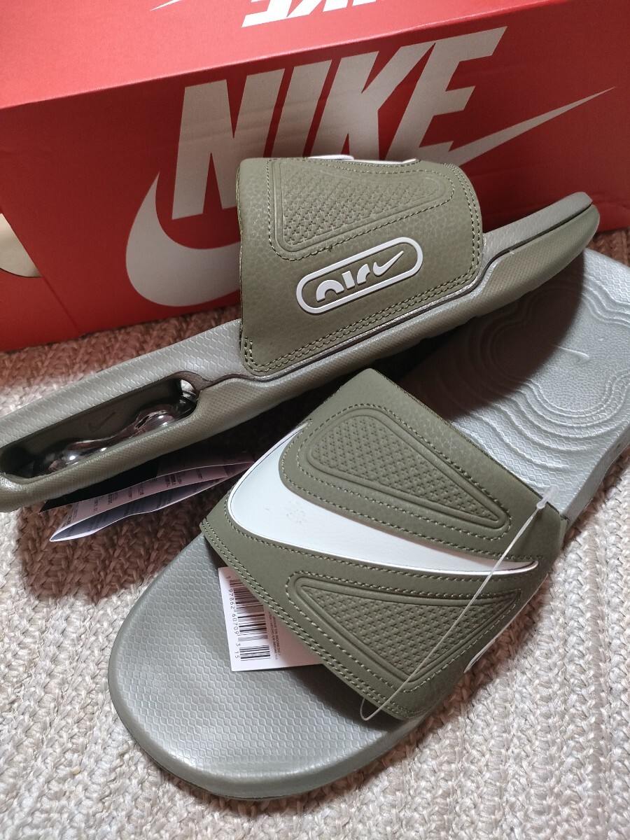 新品 NIKE AIR MAX シロ SLIDE 30cm オリーブ ナイキ エアマックス スライド サンダル 国内正規品 拍卖