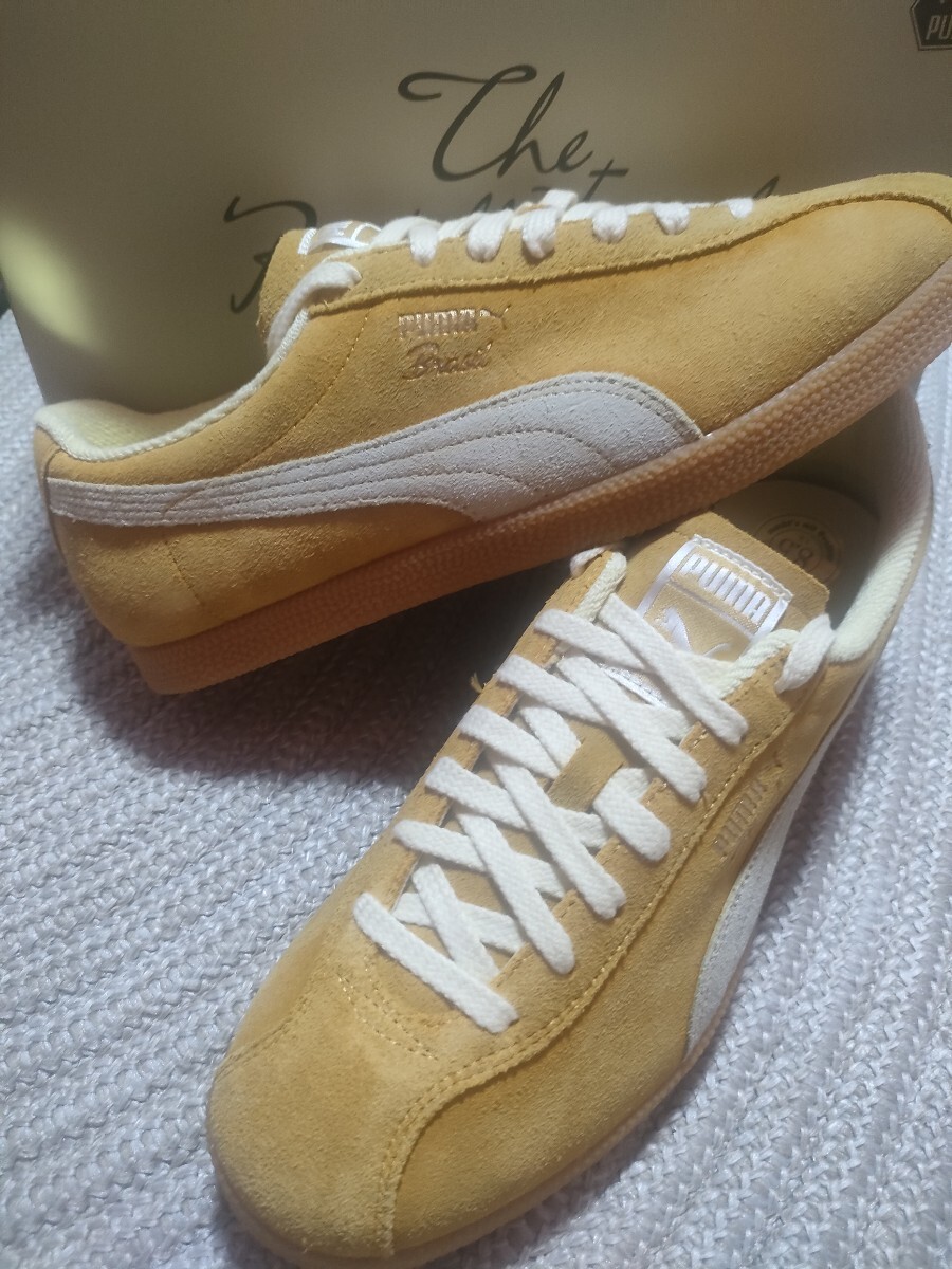 新品 定価16500 PUMA ブラジル スエード 27.5cm プーマ Brasil The NeverWorn V 天然皮革 マスタード ゴールド レトロ スニーカー拍卖