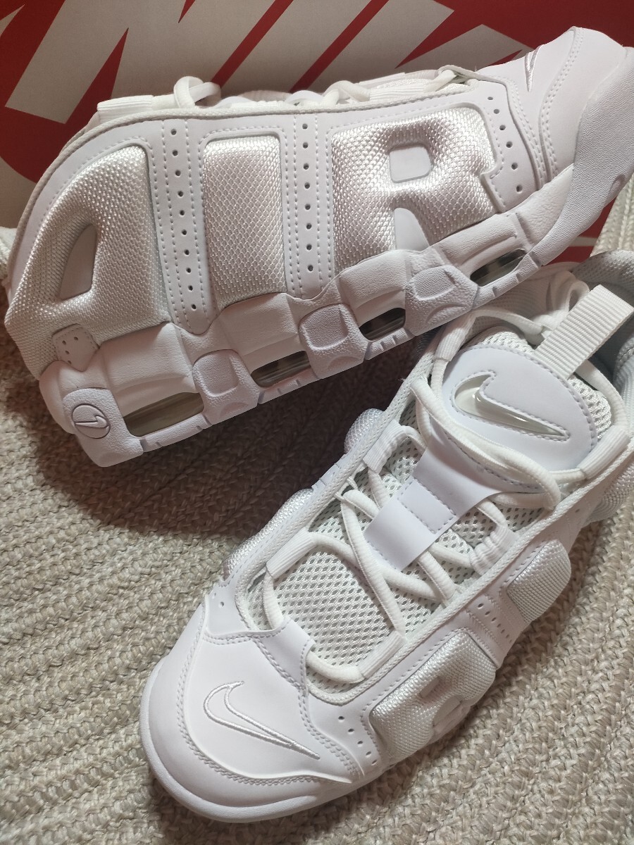 新品 NIKE AIR MORE UPTEMPO LOW 28.5cm ナイキ エア モア アップテンポ ロー モアテン ホワイト 白 スニーカー 2025年製拍卖