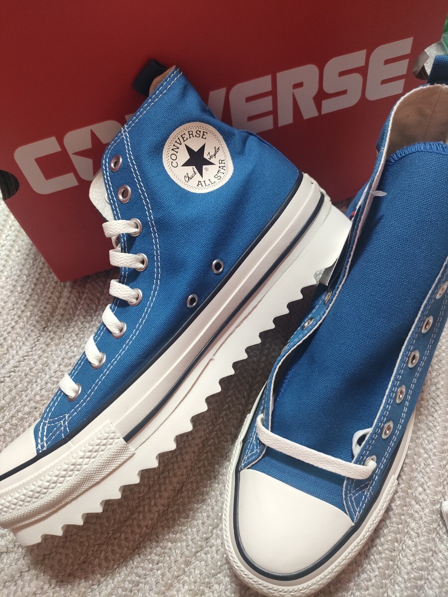 新品 未使用 CONVERSE ALLSTAR シャークソール HI 28cm ブルー コンバース オールスター ハイカット キャンバス拍卖