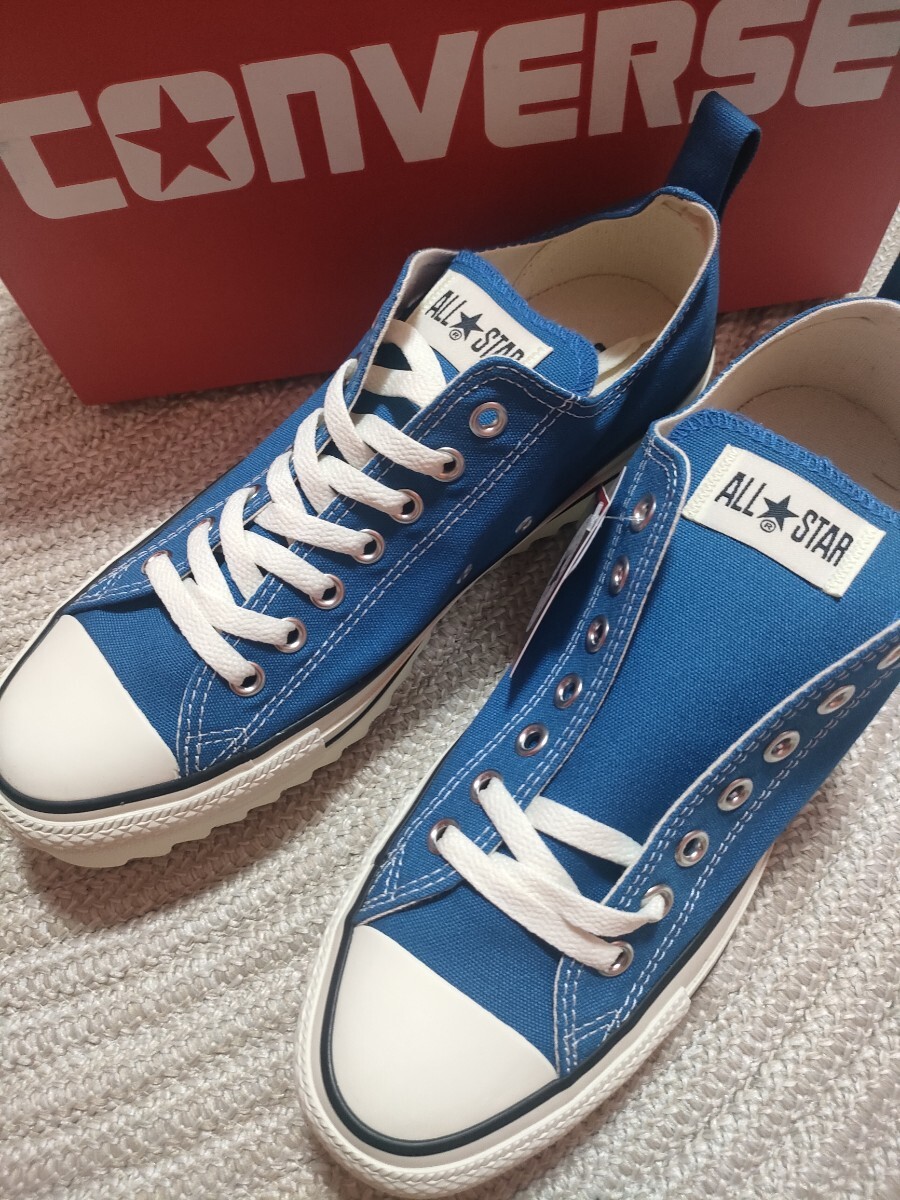 新品 未使用 CONVERSE ALLSTAR シャークソール OX 27.5cm ブルー コンバース オールスター オックスフォード ローカット キャンバス拍卖