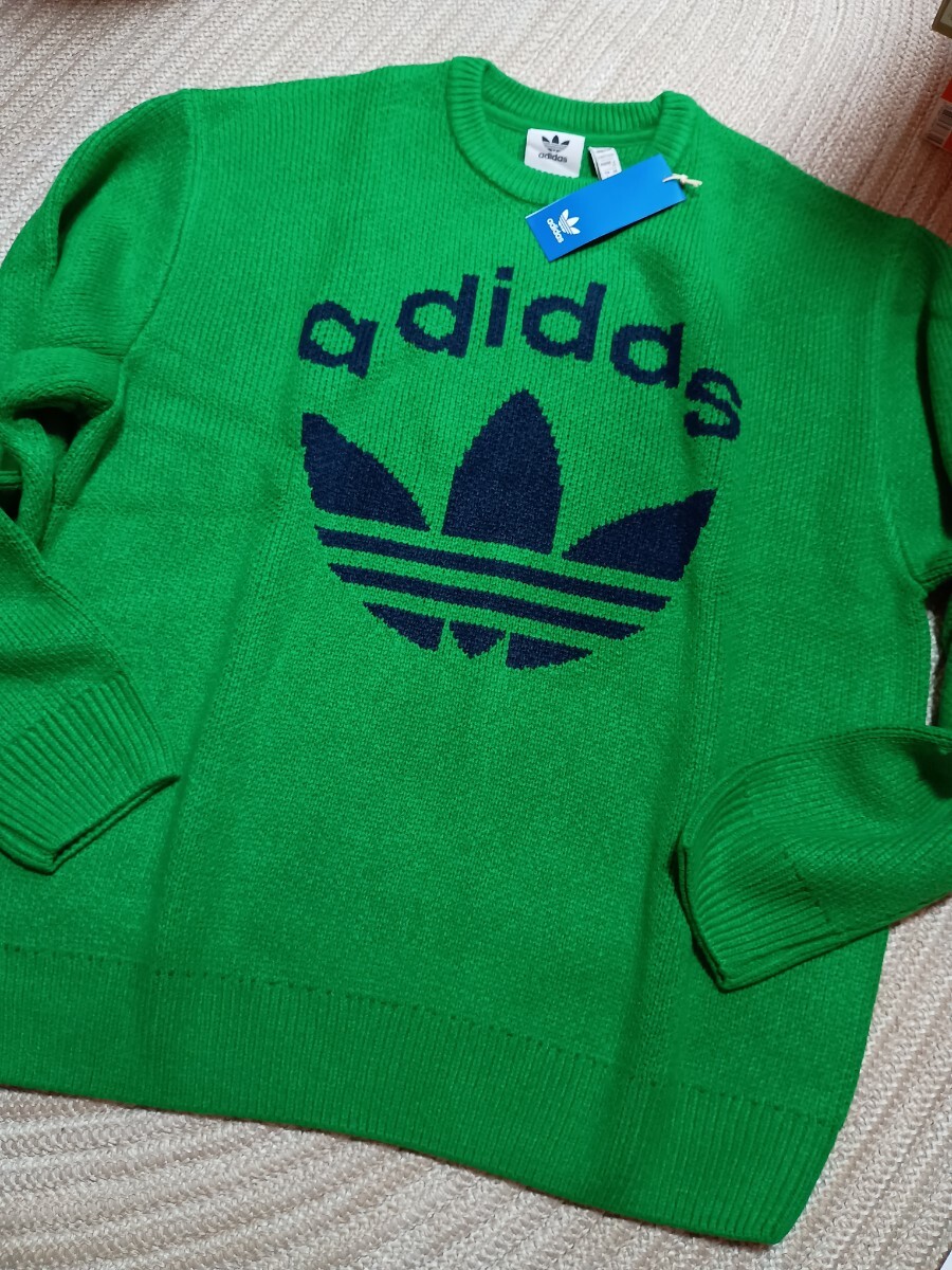 新品 定価20900 adidas トレフォイル ニット セーター XL グリーン 緑 アディダス オリジナルス拍卖