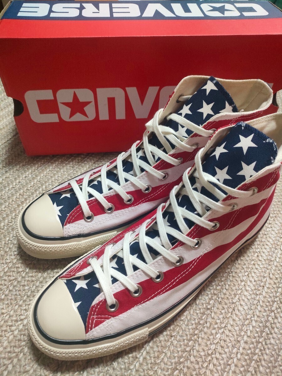 新品 定価9350 CONVERSE ALLSTAR HI コンバース オールスター ハイカット 27cm STARS&BARS 星条旗 ハイカット 赤 紺 レッド US8.5拍卖