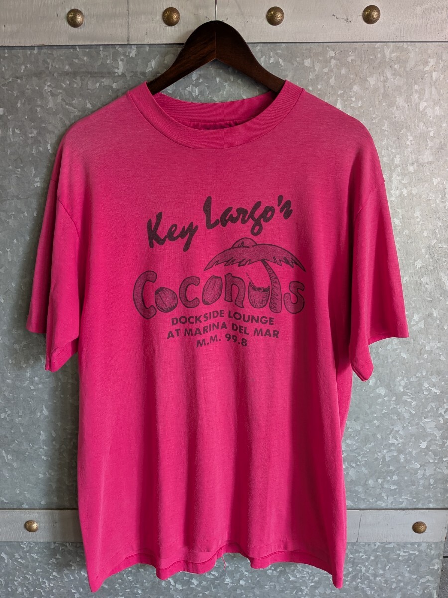 【USA製】Hanes ヘインズ ヴィンテージTシャツ XL ピンク シングルステッチ 古着 洗濯済み拍卖