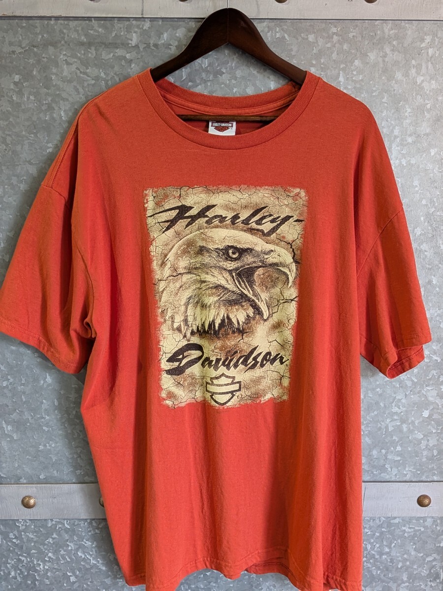 USA製 2XL 希少 ハーレーダビッドソン オレンジ AVELLINO イタリア限定 両面プリントTシャツ拍卖