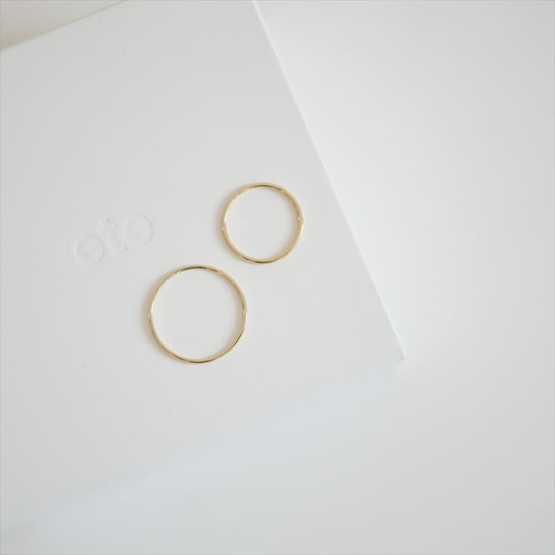 継続販売品 / ete エテ / K18YG スキニー リング 2点セット 13号 3号 / 201004 / 2508-0417拍卖