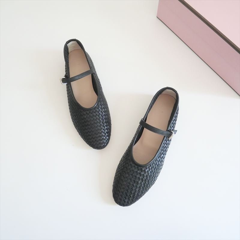 2025SS / 未使用 / GALERIE VIE ギャルリーヴィー / PA レザーメッシュ メリージェーン 36 / 27015201013 / 2507-1473拍卖