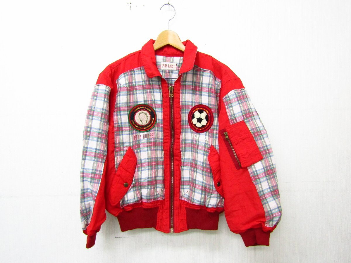 PINK HOUSE ピンクハウス ブルゾン ジップジャケット チェック★FL1238拍卖