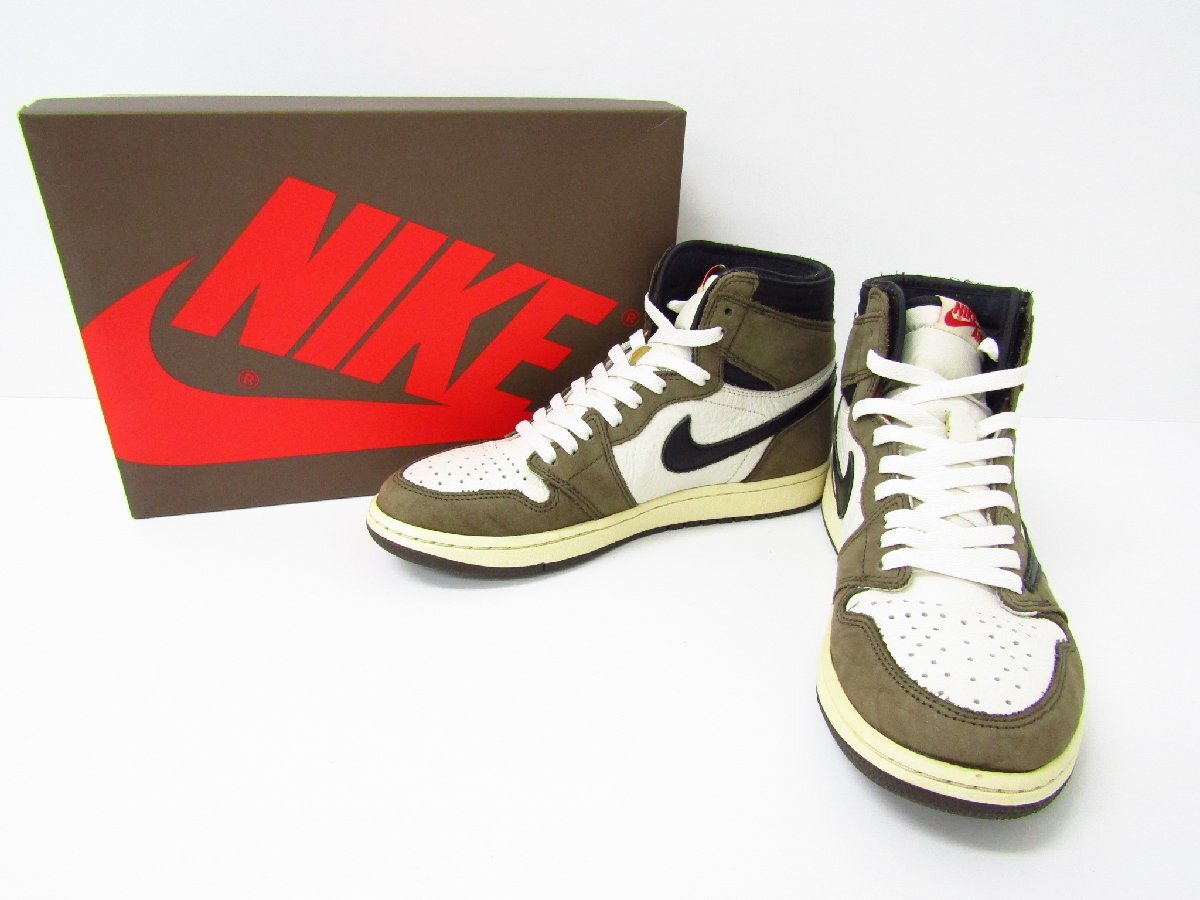 NIKE×Travis Scott ナイキ×トラヴィススコット AIR JORDAN 1 HIGH OG TS SP CD4487-100 DARK MOCHA インソール社外 SIZE:27.0 ≡SH8207拍卖