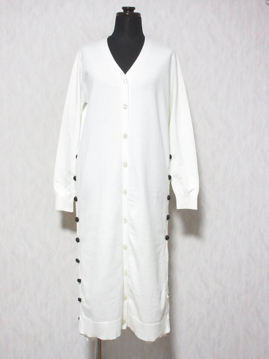 未使用 Chesty チェスティ シフォンフリーツロンクカーティカン 20J113. レディース F ホワイト kn2574拍卖