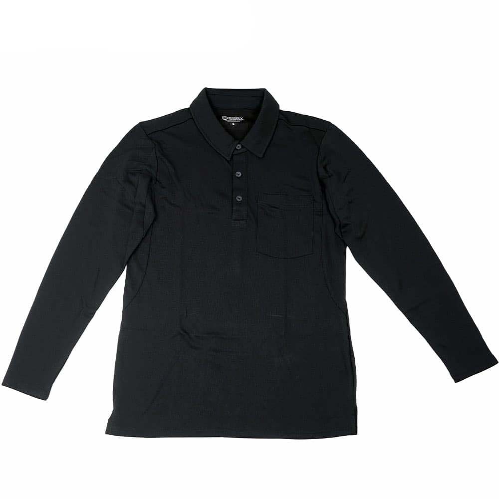 ボディタフネス メンズ ポロシャツ 長袖 スポーツ用 ウォーキング ランニング 速乾 吸汗 通気性 消臭 おたふく手袋 JW-604 ブラックSサイズ拍卖