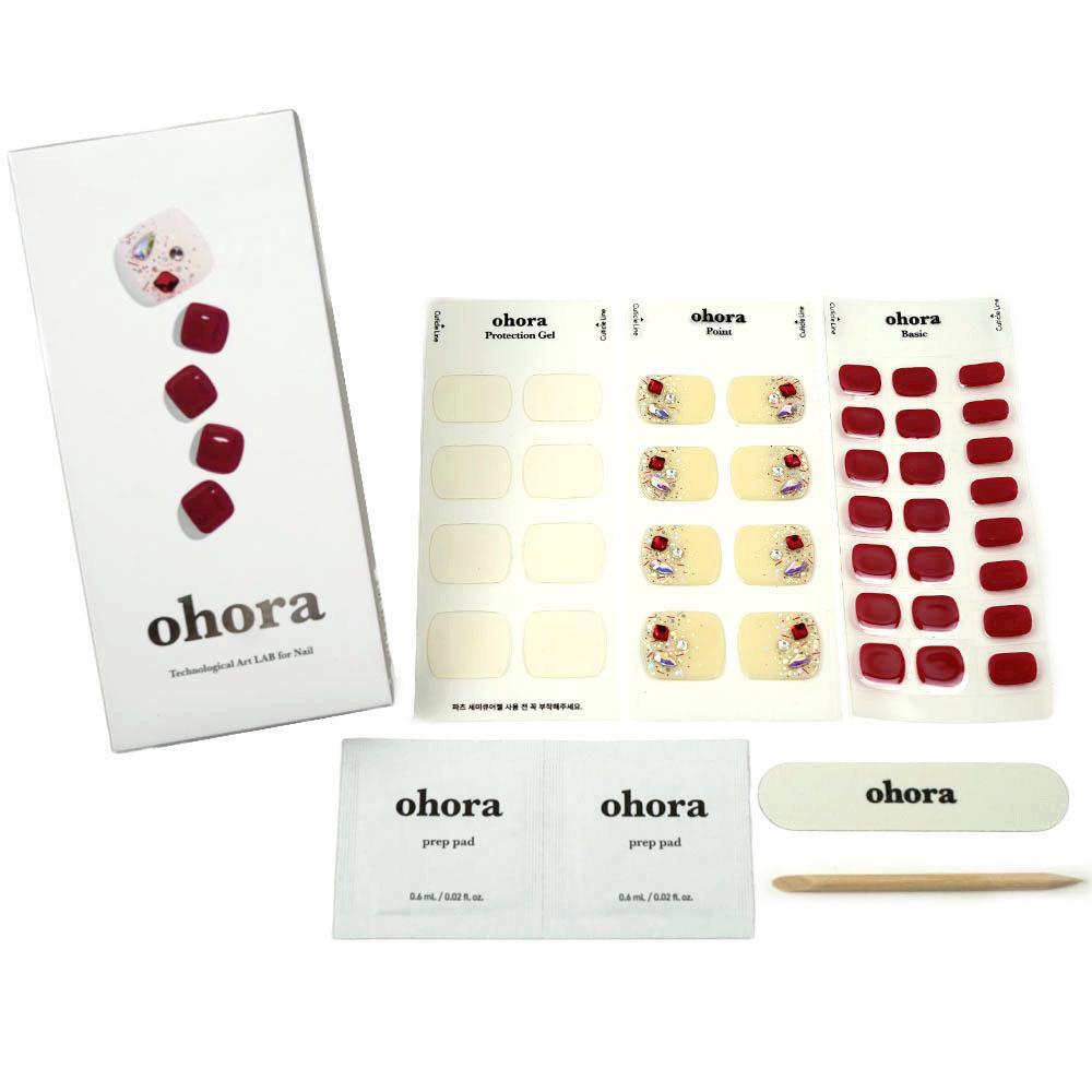 ohora オホーラ セルフ ネイル ジェルネイル 足用 ペディネイル フットネイル セミキュアジェルネイル ネイルシール PP-032 P Versa 未使用拍卖