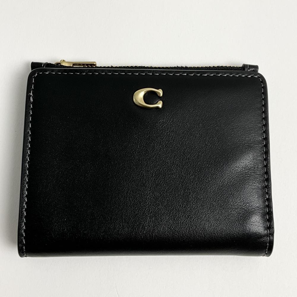美品 コーチ 財布 COACH レディース 二つ折り財布 ブラック ブラウン ウォレット BIFOLD SNAP WALLET C8435-B4/BK拍卖