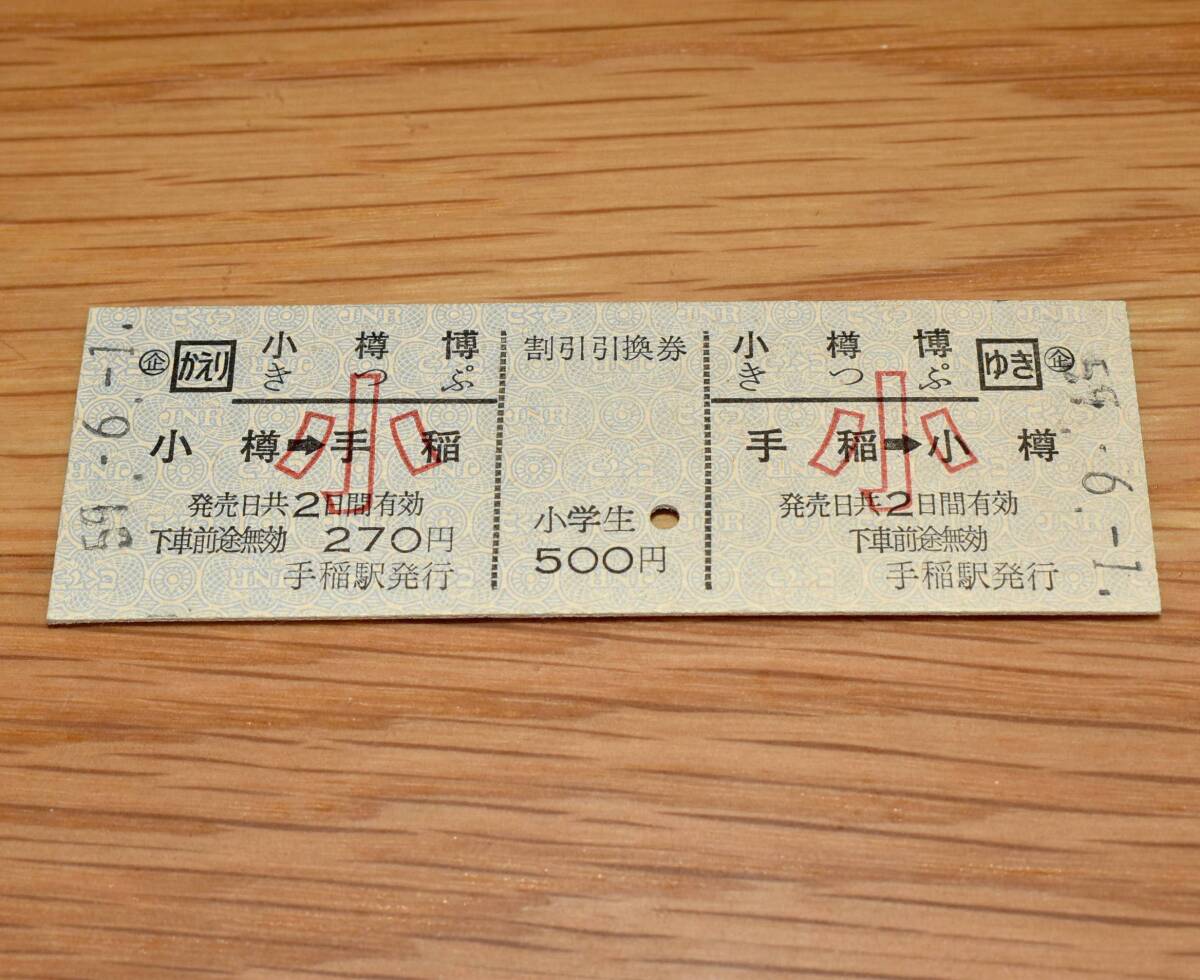 小樽博きっぷ 手稲 ⇔ 小樽 往復乗車券 函館本線拍卖