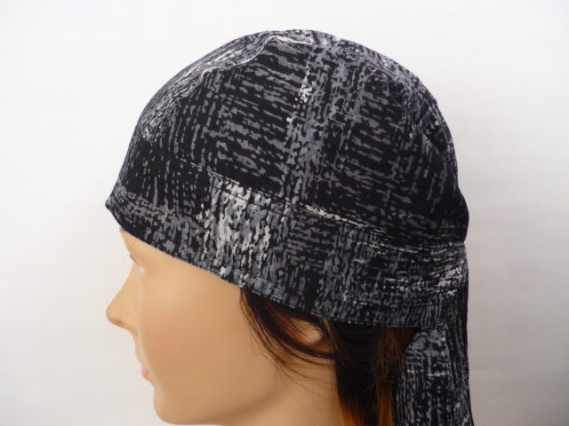 即決【モノトーン】バンダナキャップ◆メットインナーキャップ◆ヘッドラップ◆ハンドメイド◆送料無料拍卖