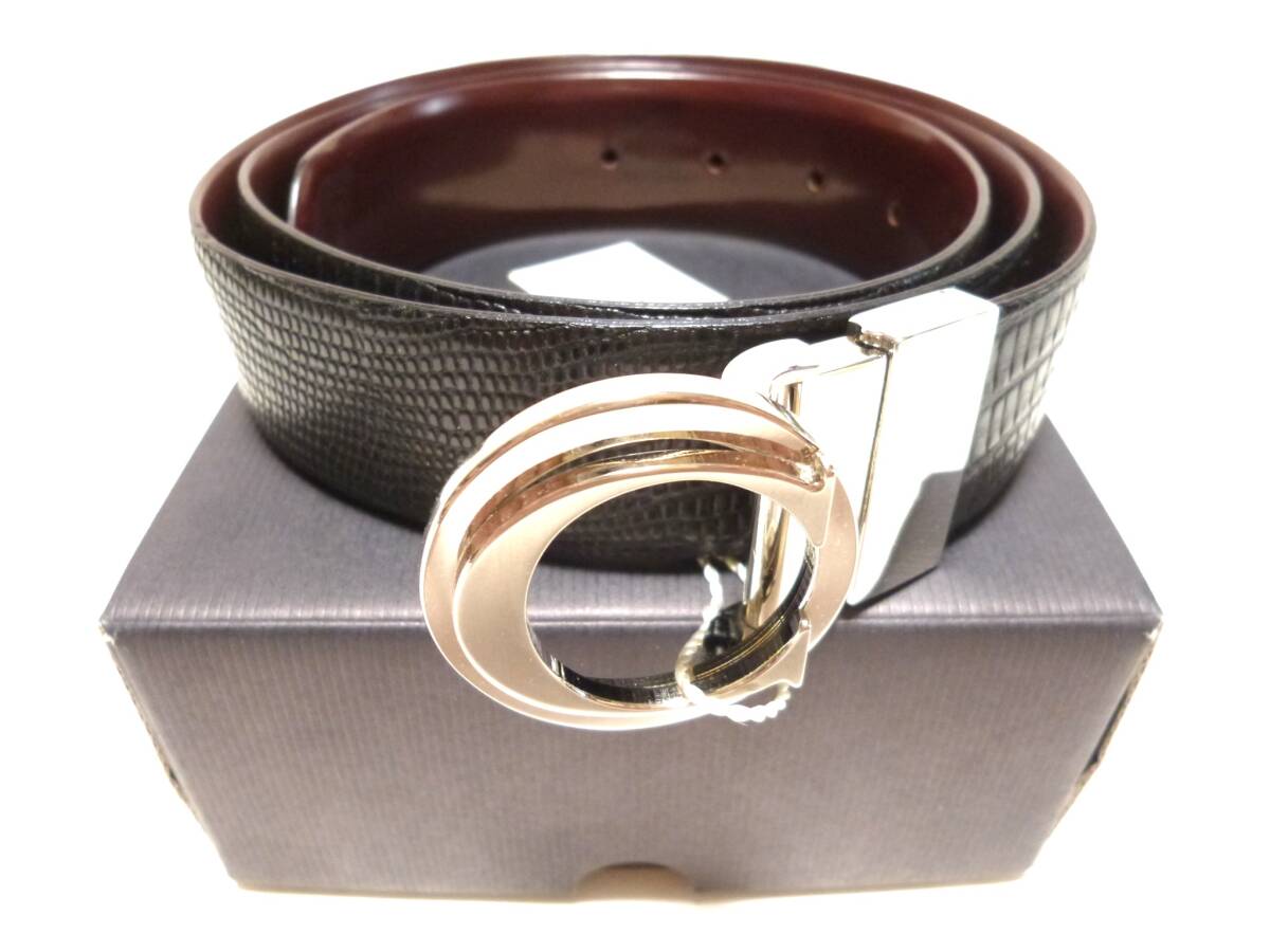 カナ―リ CANALI ツイストバックル リバーシブルベルト 新品!!拍卖
