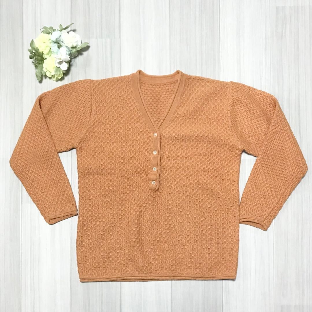 レディース 長袖ニット フロントボタン フリーサイズ b0414拍卖