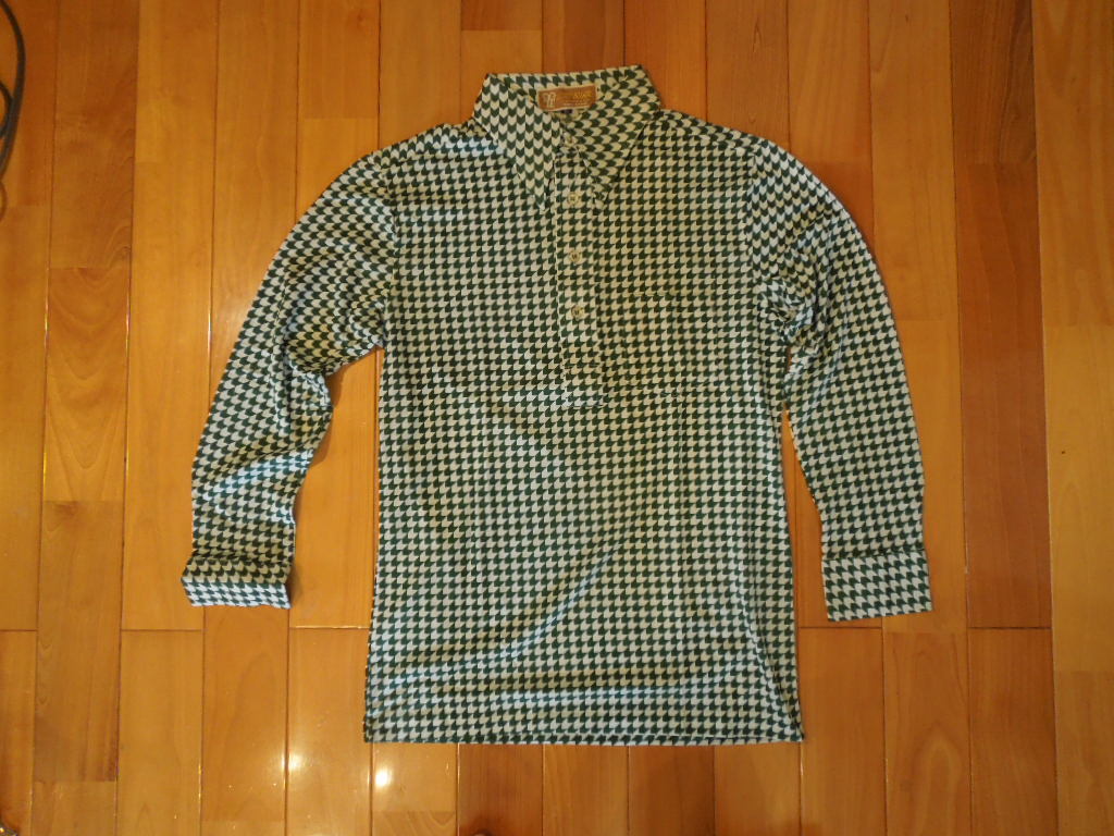 LOVE STAR 70'sヴィンテージ 長袖ポロシャツ ポリシャツ Lサイズ デッドストック拍卖