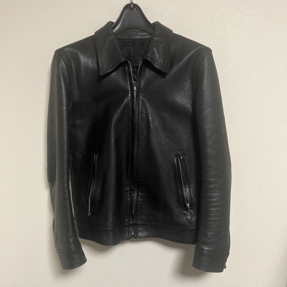 WACKO MARIA ワコマリア シングルライダースジャケット 08AW-LEA-01 サイズ S 36 レザージャケット ブラック ステアハイド 牛革 黒 ジップ拍卖