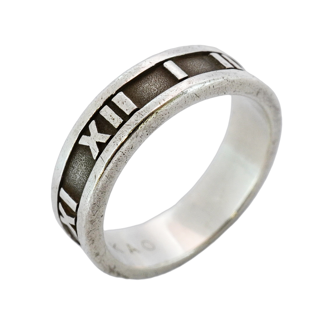 【5jgb0631】ティファニー リング アトラス シルバー925 16.5号【中古】メンズ レディース ユニセックス拍卖