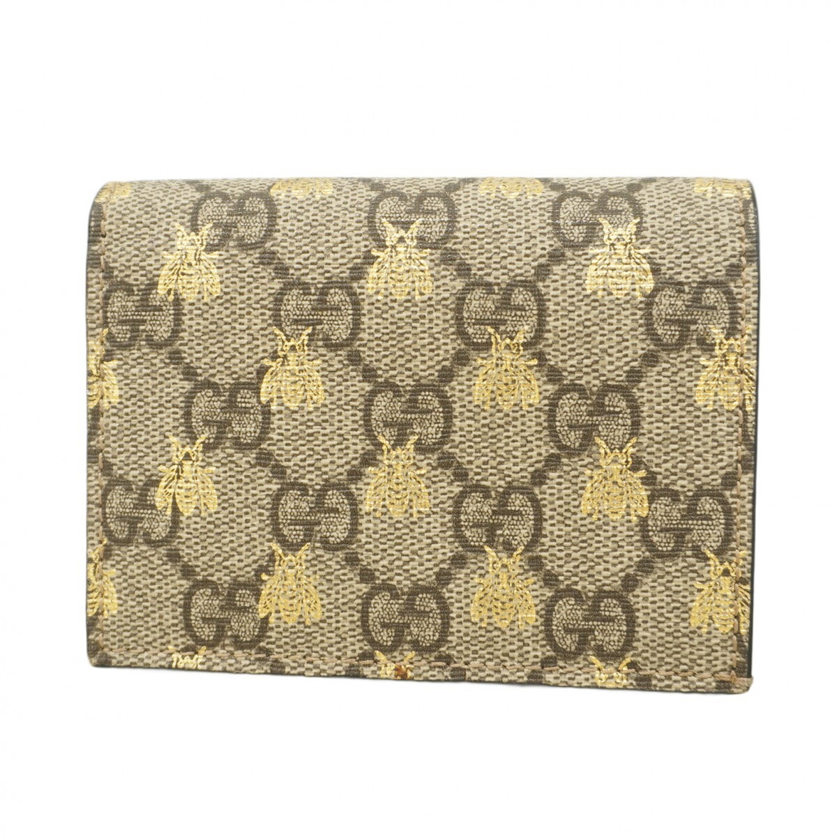 【5ge6535】グッチ 財布 GGスプリーム ビー 508757 PVC ブラウン ゴールド金具【中古】レディース拍卖