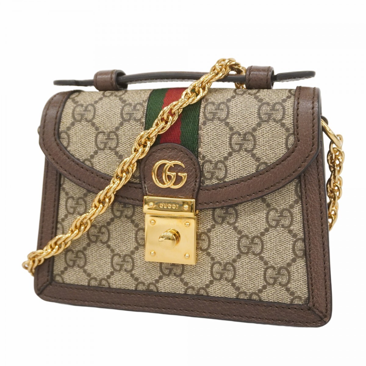 ★最終価格★SALE【5gc2485-h】グッチ ショルダーバッグ オフィディア 696180 PVC ブラウン ゴールド金具【中古】レディース拍卖
