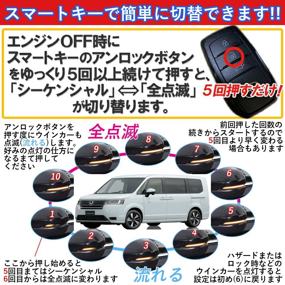ステップワゴン RP6 RP7 RP8 LED ドアミラー シーケンシャルウインカー スモーク FREED Vezel NBOX CR-V拍卖