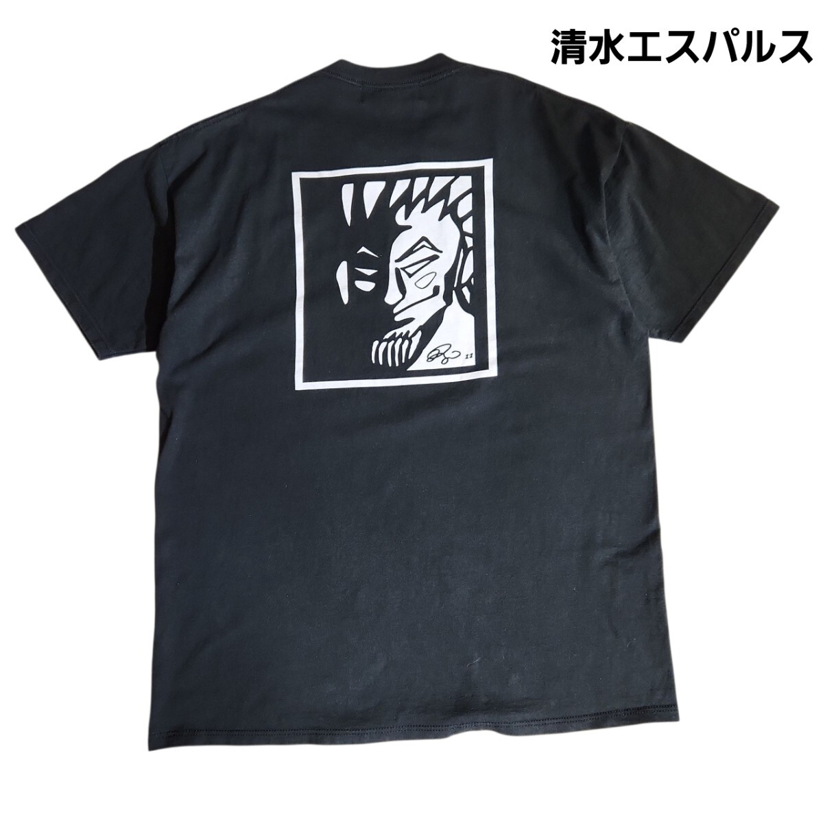 清水エスパルス 11番 イラスト バックプリント Tシャツ 黒 Lサイズ サッカー Jリーグ 84787拍卖